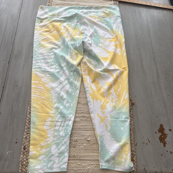 NWT Fabletics Estelle Sports Bra Salar Capri White Yellow Green Set Sz XXL - Picture 7 of 7